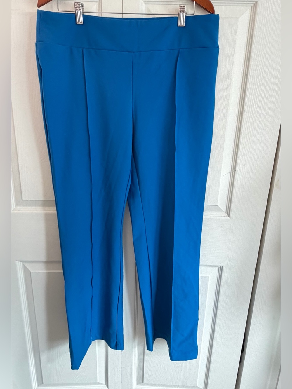 Soho Apparel XL Cobalt Blue Stretch Pull On Straight Leg Dress Pants trouser